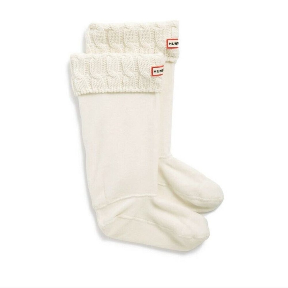 Hunter Talk Ivory Knit Cuff Welly Boot Socks